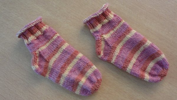 1 Paar Kinder-Socken "Rosa-Orange-Gelb" Gr. 23