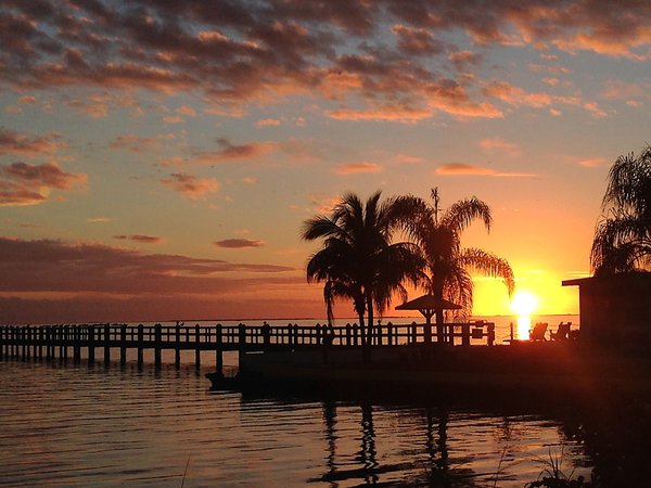 "Sonnenuntergang Charlotte Harbour , FL " - Foto auf Leinwandkarton 20x20cm