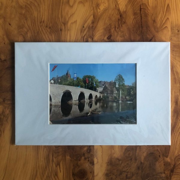 "Lahnbrücke Wetzlar" - Foto im Paspartout 20x30 cm