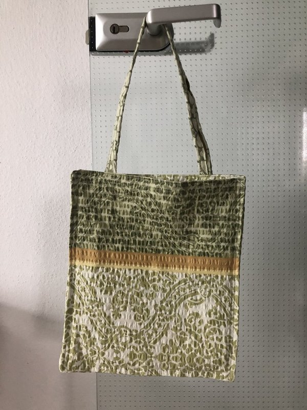Einkaufstasche "GRÜN-ORANGE-WEISS" 31x36 cm mit 1 Träger