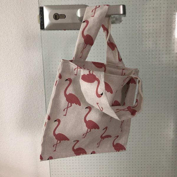 "Kleine Flamingo Tasche" 26x26 cm mit 2 Henkeln