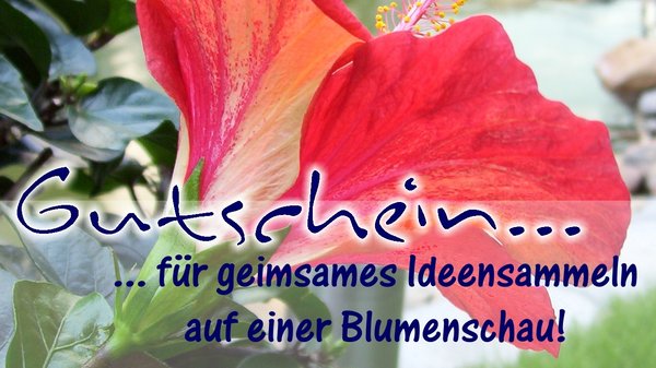 GUTSCHEIN-Karte ... für gemeinsames Ideensammeln auf einer Blumenschau" - inkl. Umschlag