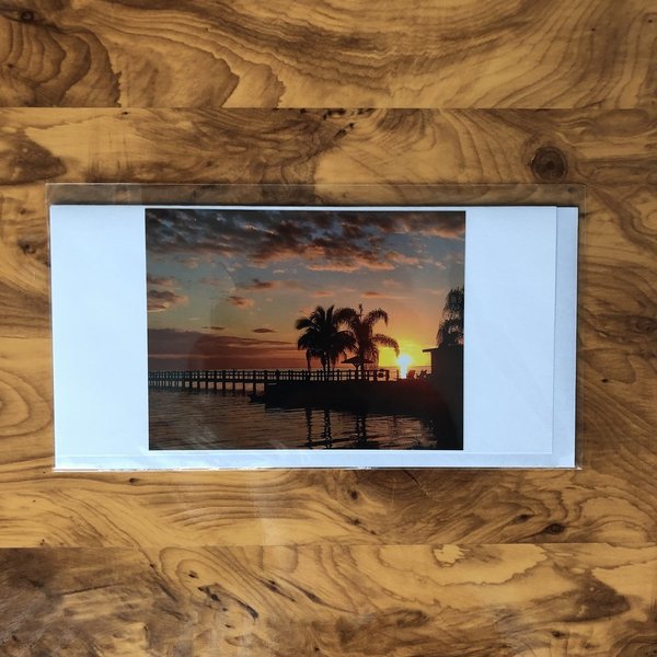 Karte "Sonnenuntergang in Charlotte Harbour, Florida" A Dinlang - inkl. Umschlag