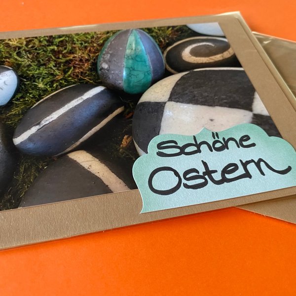 Osterklappkarte "Schöne Ostern" - Din-A6-Format mit Umschlag