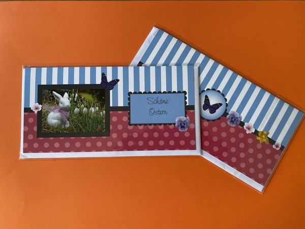 Osterklappkarte "Schöne Ostern" Variante A - Din-lang-Format mit Umschlag