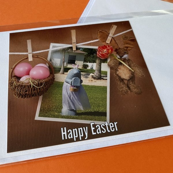 Osterklappkarte "Happy Easter" - Din-lang-Format mit Umschlag