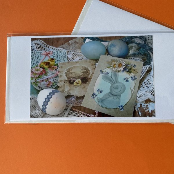 Osterklappkarte "Osterkunst B" - Din-lang-Format mit Umschlag