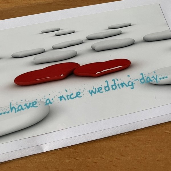 Karte "WEDDING-DAY"  Din-lang-Format inkl. Umschlag
