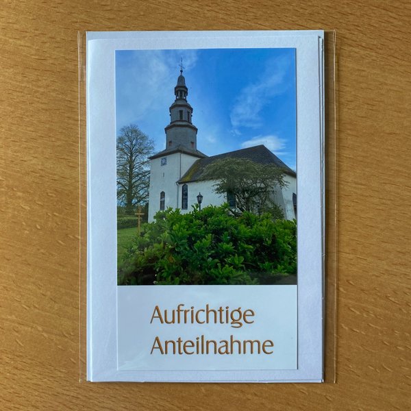 Trauerkarte "Aufrichtige Anteilnahme Kirche Niederbiel" A inkl. Umschlag