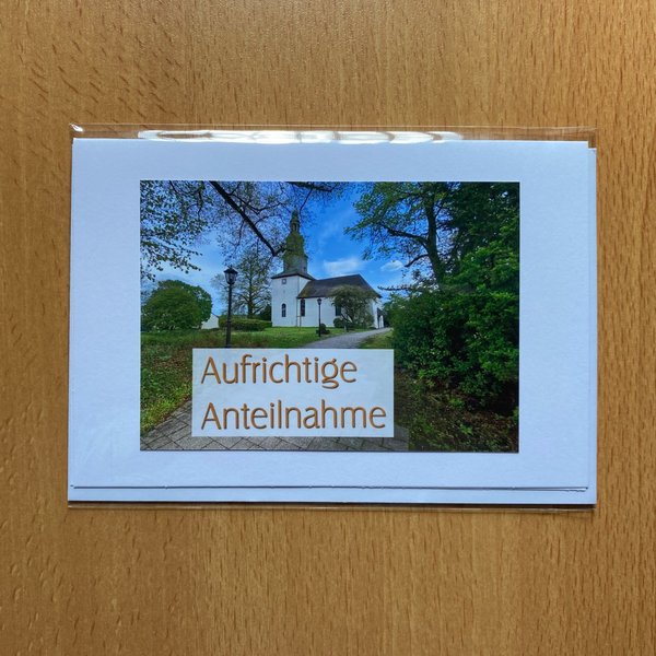 Trauerkarte "Aufrichtige Anteilnahme Kirche Niederbiel" C inkl. Umschlag