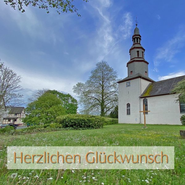 Glückwunschkarte "Herzlichen Glückwunsch" Kirche Niederbiel inkl. Umschlag