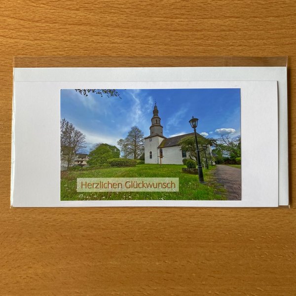 Glückwunschkarte "Herzlichen Glückwunsch" Kirche Niederbiel inkl. Umschlag