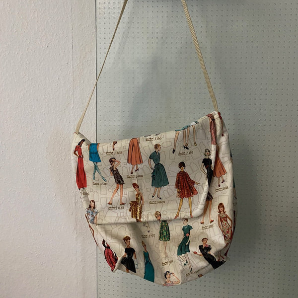 "Damen Handtasche" 35x30 cm mit Retro-Stoff